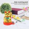 FLEXMAN Solar Powered Waving Arm Cat Ornament Welcoming Waving Hand Up Wealth Fortune Lucky Cat for Fortune Money Good Luck (Gold) view 2