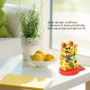 FLEXMAN Solar Powered Waving Arm Cat Ornament Welcoming Waving Hand Up Wealth Fortune Lucky Cat for Fortune Money Good Luck (Gold) view 3