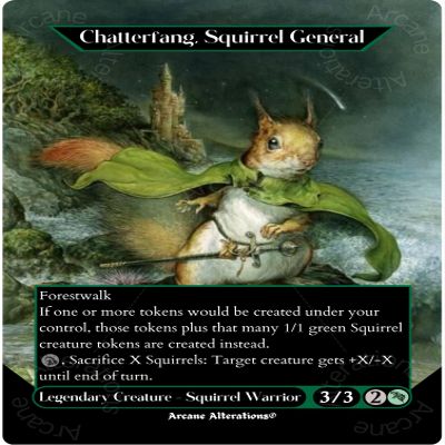 Chatterfang, Squirrel General - Full Art Altered Art Custom Proxy Cards
