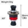 Assembled Differential 30T 0.8Mod for ARRMA 1/18 Granite GROM, Typhon GROM, 1/14 Mojave GROM, 1/12 Losi AWD RC Racecar, RC Front & Rear Universal Upgraded Metal Differential 2Pcs (Black/Red) view 2