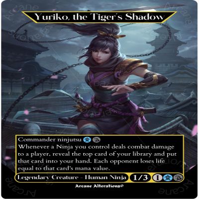 Yuriko, The Tiger's Shadow - Full Art Altered Art Custom Proxy Card