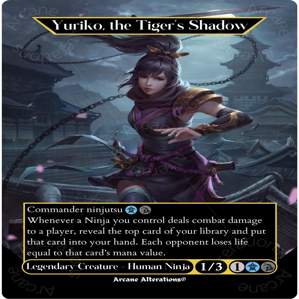Yuriko, The Tiger's Shadow - Full Art Altered Art Custom Proxy Card
