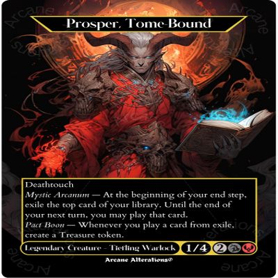 Arcane Alterations Prosper, Tome Bound - Full Art Altered Art Custom Proxy Cards