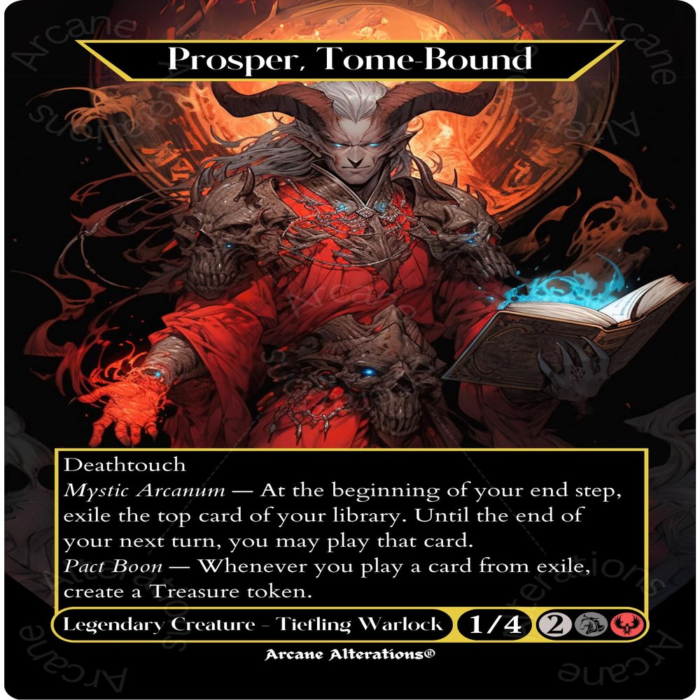 Arcane Alterations Prosper, Tome Bound - Full Art Altered Art Custom Proxy Cards