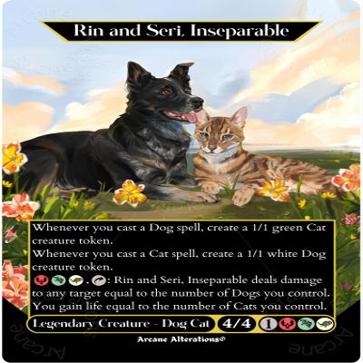 Arcane Alterations Rin and Seri, Inseparable - Full Art Altered Anime Trading Card