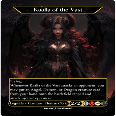 Arcane Alterations - Kaalia of The Vast - Full Art Altered Art Custom Proxy Card