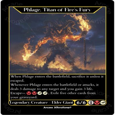 Phlage, Titan of Fire's Fury - Altered Art Custom Proxy Cards
