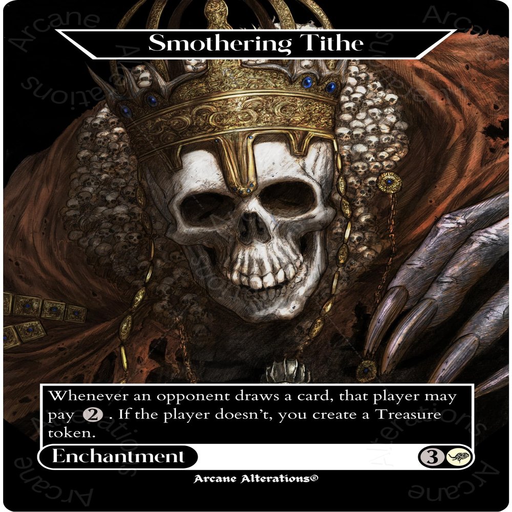 Arcane Alterations Smothering Tithe - Full Art Altered Art Custom Proxy Cards