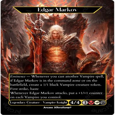 Arcane Alterations Edgar Markov - Full Art Altered Art Custom Proxy Cards