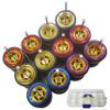 1/64 Wheels and Tires Set, 6 Set Metal Wide Edge 1/64 Wheels Tires with 6 Different Colors and Additional Assembled Hollow Adds Personality to Model Vehicles (5 spokes electroplated gold) view 1
