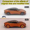 1/64 Wheels and Tires Set, 6 Set Metal Wide Edge 1/64 Wheels Tires with 6 Different Colors and Additional Assembled Hollow Adds Personality to Model Vehicles (5 spokes electroplated gold) view 3