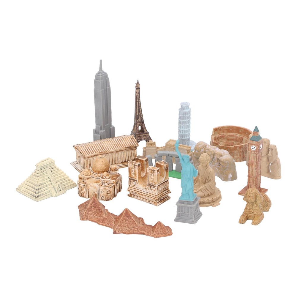 17PCS Miniature Ancient Buildings Set, Egyptian Pyramid Model Kit Mini World Model for Birthday Parties Themed Parties Garden Parties Baby Showers Preschool Activities