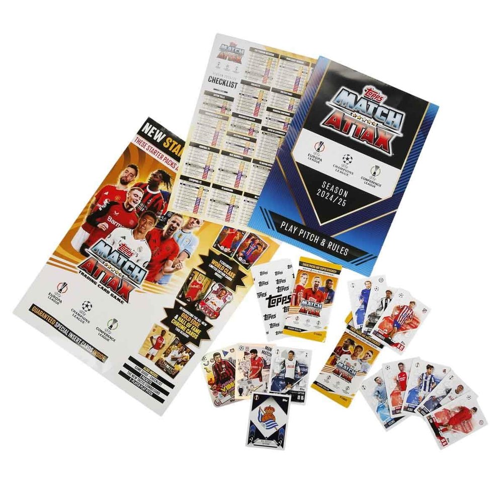 2024-25 Topps Match Attax Champions League Cards - Starter Pack (Album, 27 Cards + 2 LE)