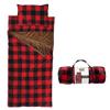 Carstens, Inc. Kids Slumber Bag Sleeping Bag/Nap Mat with Pillow for Boys & Girls, Red Buffalo Plaid view 1