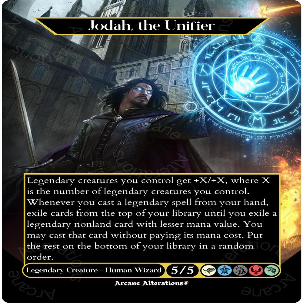 Arcane Alterations Jodah, The Unifier - Full Art Altered Art Custom Collectible Card