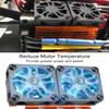RC Cooling Fans Fit for 1/8 RC Car 40mm 42mm Diameter Brushless Motor 4068 4076 4082 409227000RPM RC Car Fan Double Motor Heatsink with Orange Metal Cover view 3