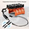 RC Cooling Fans Fit for 1/8 RC Car 40mm 42mm Diameter Brushless Motor 4068 4076 4082 409227000RPM RC Car Fan Double Motor Heatsink with Orange Metal Cover view 4