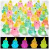 LHSYFBZ 50pcs Luminous Mini Resin Snowman, Glow in The Dark Tiny Snowman for Garden, Landscape, Aquarium, Dollhouse, Birthday Party, Room Decor view 1