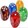 5pcs Professional-Grade Crystal Dice - 25mm Waterproof 6-Sided Precision Gaming Dice with Anti-Slip Numbers, Standard Size for Board Games, RPGs,Casino Nights (Transparent Color Set) view 1