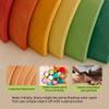 AVDAR 7Pcs Wooden Rainbow Stacker Toy, Montessori Nesting Puzzle for Kids, Rainbow Blocks view 4
