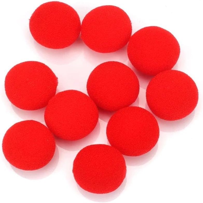 10Pcs Red Sponge Balls Soft Magic Tool Sponges Ball,Lightweight Mini Sponge Balls Magic Street Classical Comedy Trick Props Magic Kits and Accessories Novelty and GagNovelty and Gag Toys(2.5cm)