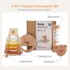 IEATFO Baby Musical Instruments - Your Child's First Musical Toys with Castanet Rainmaker Tambourine Xylophone - Baby Friendly Design Wooden Instruments Set Grow with Your Boys and Girls view 3