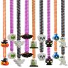 Becfupo 72 Pcs Halloween Bead Necklaces, Purple Orange Black Beaded Necklaces With Pumpkin Ghost Pendants For Halloween Party Favors, Halloween Trick or Treat Costume view 1