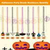 Becfupo 72 Pcs Halloween Bead Necklaces, Purple Orange Black Beaded Necklaces With Pumpkin Ghost Pendants For Halloween Party Favors, Halloween Trick or Treat Costume view 2