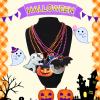 Becfupo 72 Pcs Halloween Bead Necklaces, Purple Orange Black Beaded Necklaces With Pumpkin Ghost Pendants For Halloween Party Favors, Halloween Trick or Treat Costume view 4