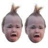 2 Crying Baby Mas k, and Hilarious Latex Head Mas k, Crying Punk Baby Masque, Halloween Mas k, Latex Head for Halloween Cosplay Costume Accessories view 1