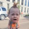 2 Crying Baby Mas k, and Hilarious Latex Head Mas k, Crying Punk Baby Masque, Halloween Mas k, Latex Head for Halloween Cosplay Costume Accessories view 4