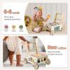 LOL-FUN Wooden Baby Walker with Wheels, Baby Push Walker for Baby Girl and Boy 12 Months, Walking Push Toys 1 Year Old Girl Boy Gifts view 3