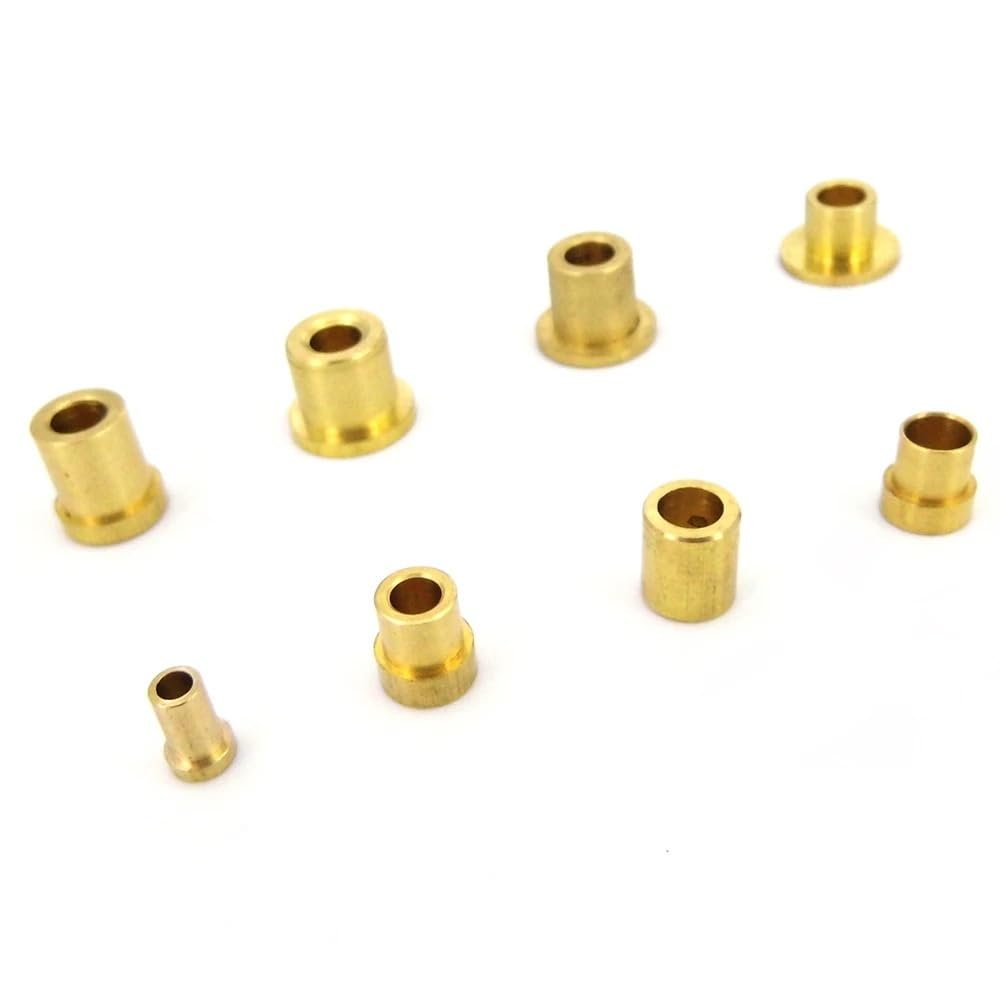 10PCS Brass Bushing Shaft Flange Bush Shaft Sleeve Bearing for 2mm 3mm 4mm 5mm Shaft for RC Boat Marine DIY Spare Parts(K)