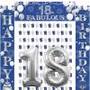 18th Birthday Decorations Time to Adult 18 & Fabulous Navy Blue Silver 18th Birthday Party Supplies 18th Birthday Door Banner and Garland Number 18 Foil Balloon for 18 Years Old Boys Girls view 1
