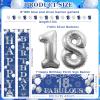 18th Birthday Decorations Time to Adult 18 & Fabulous Navy Blue Silver 18th Birthday Party Supplies 18th Birthday Door Banner and Garland Number 18 Foil Balloon for 18 Years Old Boys Girls view 2