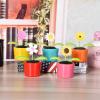 2PCS Window Sun Catcher Solar Powered Dancing Flower in Pots Bobble Head Car Dashboard Decoration Car Interior Doll Ornament Dancing Flower Pot Shaking Ornament Bobble Head Dancer Toy Car Decor H view 4