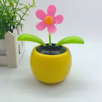 2PCS Window Sun Catcher Solar Powered Dancing Flower in Pots Bobble Head Car Dashboard Decoration Car Interior Doll Ornament Dancing Flower Pot Shaking Ornament Bobble Head Dancer Toy Car Decor F