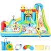 AKEYDIY Inflatable Water Slide Bounce House for Kids 3-12, Mega Water Bounce House Park w/ 2 Slides, Splash Pool & Deep Pool, Basketball Hoop, Water Cannon, 8 in 1 Backyard Water Park with Blower view 1