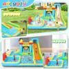 AKEYDIY Inflatable Water Slide Bounce House for Kids 3-12, Mega Water Bounce House Park w/ 2 Slides, Splash Pool & Deep Pool, Basketball Hoop, Water Cannon, 8 in 1 Backyard Water Park with Blower view 3