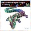 243D Printed Dragon Large 3D Dragon--Bigger Fidget Toy Gift for Kids, Boys, Girls & Adults,Cool Giant Crystal 3-D Printed Animals Desk Decor, Easter Basket Essentialsblue green purple view 2