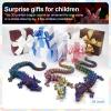 243D Printed Dragon Large 3D Dragon--Bigger Fidget Toy Gift for Kids, Boys, Girls & Adults,Cool Giant Crystal 3-D Printed Animals Desk Decor, Easter Basket Essentialsblue green purple view 4