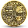 The Cardinal Virtues Stoic Coin with Symbols of Justice, Courage, Wisdom, and Temperance (Single Coin) view 1