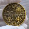 The Cardinal Virtues Stoic Coin with Symbols of Justice, Courage, Wisdom, and Temperance (Single Coin) view 3