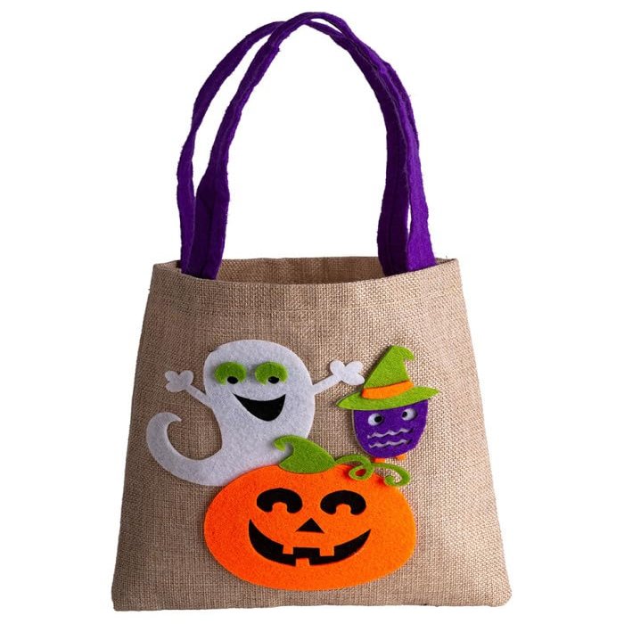 Borsina Halloween in Juta Con Fantasy 40 x 21 cm Approx. Con Cartellino / Label
