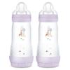 MAM 11oz Easy Start Anti-Colic Baby Bottles, Fast Flow, Breastfeeding-Like Silicone Nipple, Reduces Colic, Gas, & Reflux, Easy-to-Clean, BPA-Free, 4 Plus Months view 1
