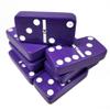 Marion Domino Double 6 Purple Tiles with Spinners, Jumbo Tournament Size in Black Elegant Velvet Bag view 3
