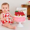 1 Pack Strawberry One Cake Topper Red Glitter Strawberry 1st Birthday Cake Pick for Fruit Theme Baby Shower Kids Birthday Party Strawberry Party Cake Decorations Supplies view 3