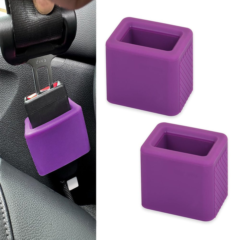 DS. DISTINCTIVE STYLE Seat Belt Holder Easy Access Seatbelt Accessories for Kids 2 Pieces (Purple)
