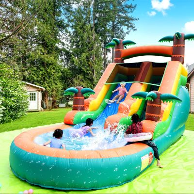 21ft(L) Commercial Grade Water Slide for Kids Adults with Big Splash Water Pool(750W Blower),Heavy Duty PVC Backyard Water Park for Outdoor Summer Fun,Great for Party,Backyard Adventures-21x9x12Ft