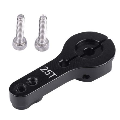 HERCHR Metal 25T Servo Horn Aluminum 25 Teeth Extension Steering Arm Server 35MM M3 Thread Compatible with FutabaAce, forTowerPro MGAirplanes RC Plane Helicopter Car (Black)